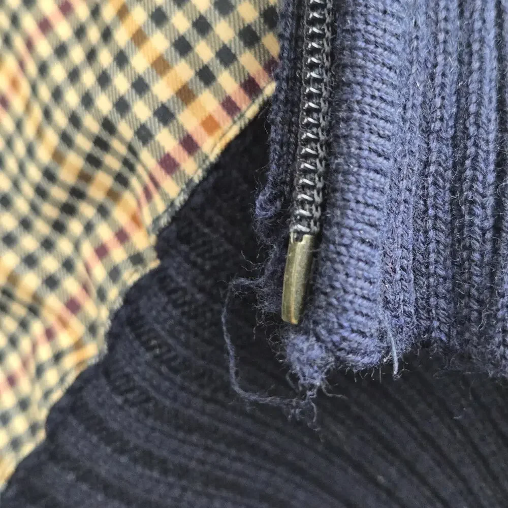Orvis Sweater Men Large Blue‎ Foul Weather Wool Lined Full Zip Hunting